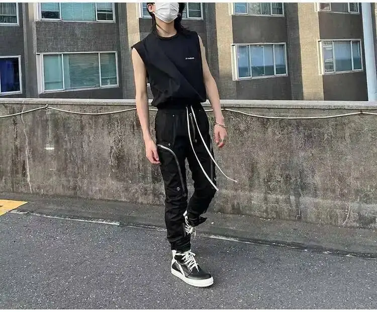 PFNW Men's Trousers Darkwear Heavy Multi-Zipper Side Pocket Biker Functional Slim Pencil Pants Unisex Causal Long Pants 28W5604 PFNW Men's Trousers Darkwear Heavy Multi-Zipper Side Pocket Biker Functional Slim Pencil Pants Unisex Causal Long Pants 28W5604