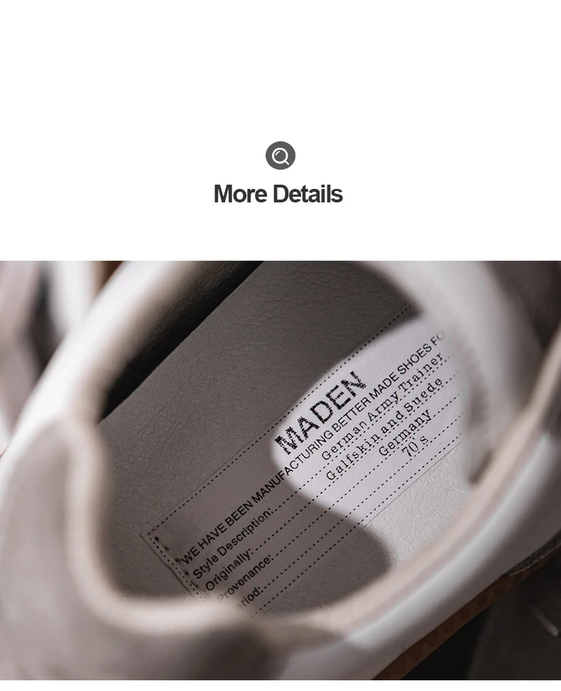 Maden Vintage Patchwork German Trainer Sneakers Unisex Spring and Summer Sports Casual Shoes Lace-up Outdoor Shoes