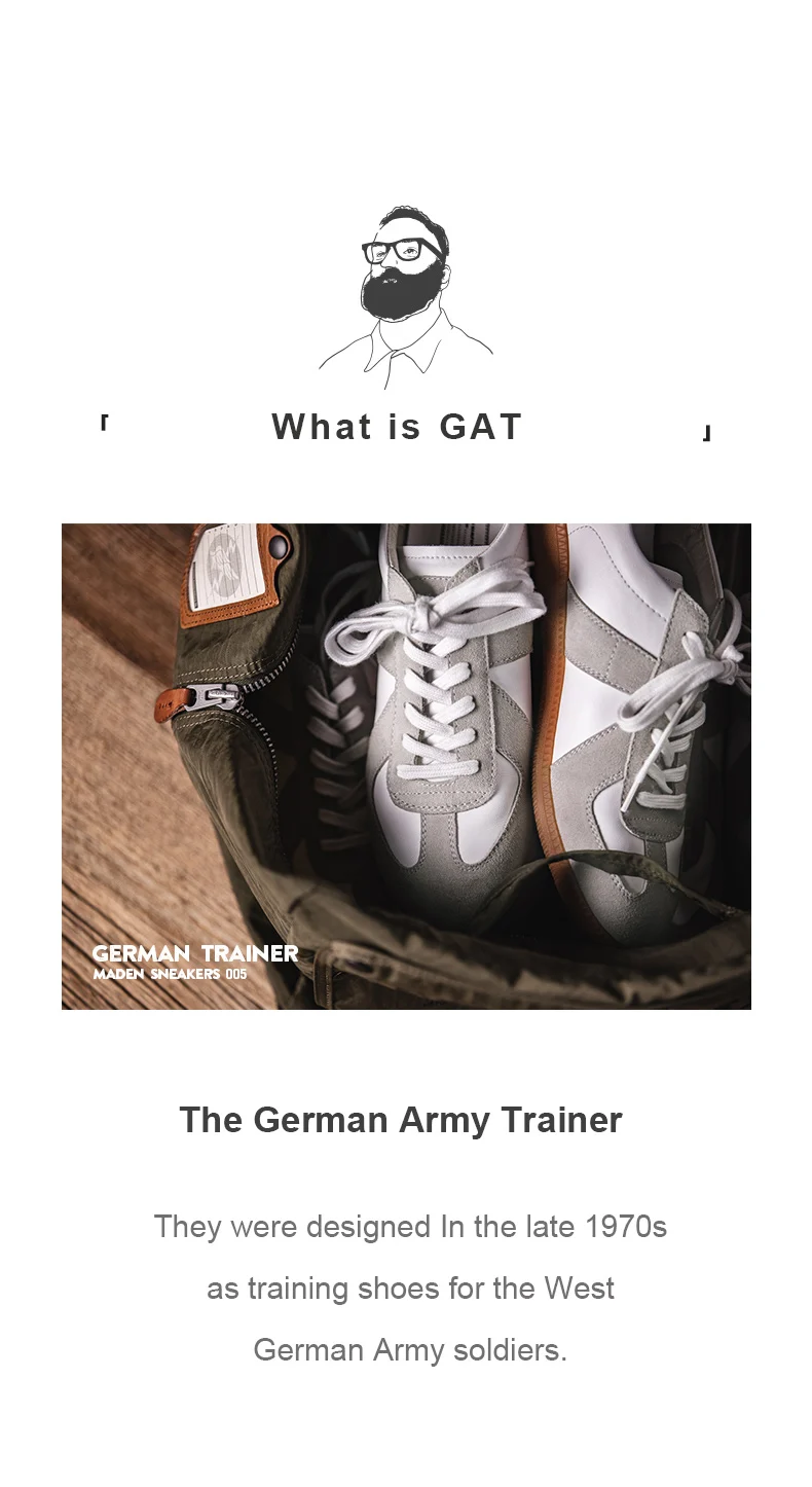 Maden Vintage Patchwork German Trainer Sneakers Unisex Spring and Summer Sports Casual Shoes Lace-up Outdoor Shoes