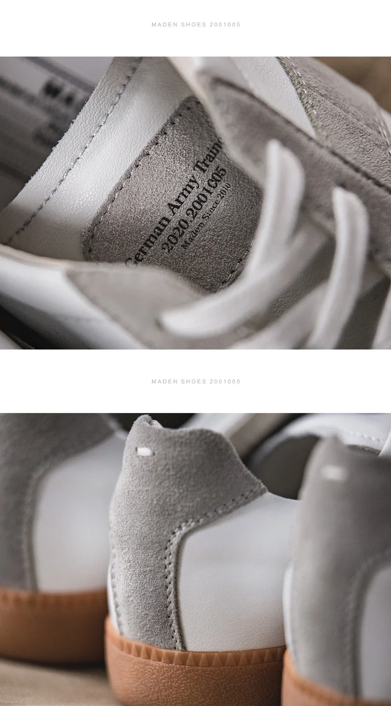 Maden Vintage Patchwork German Trainer Sneakers Unisex Spring and Summer Sports Casual Shoes Lace-up Outdoor Shoes