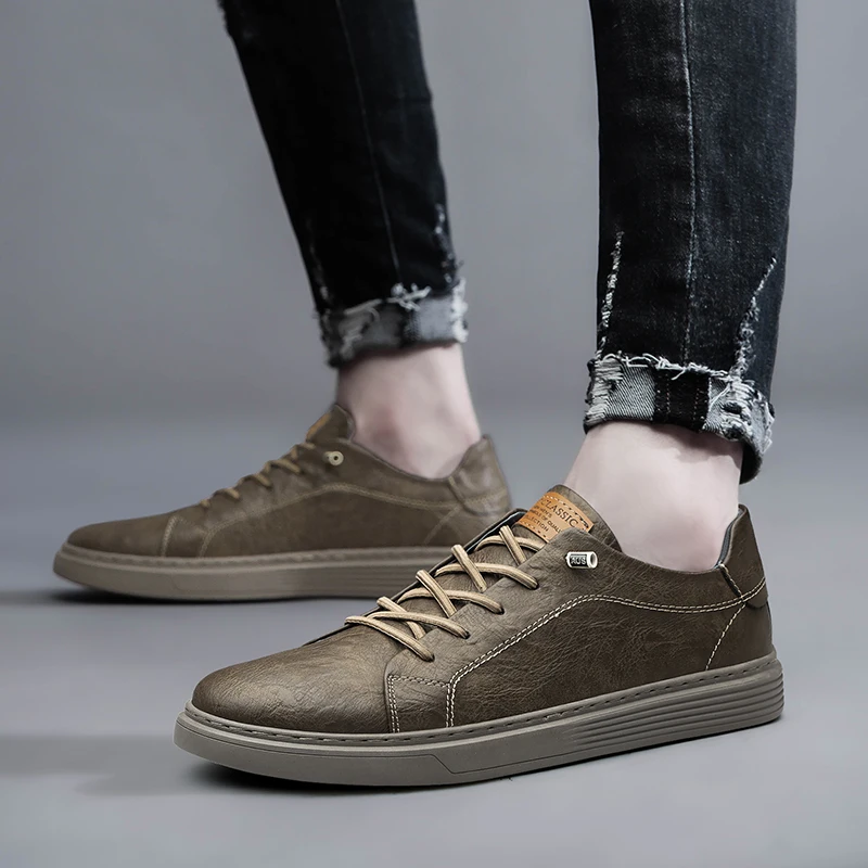 Italian Brand Black Genuine Leather Oxford Shoes UNISEX Casual Shoes Lace Up Flat Sneakers Luxury Shoes for Men Big Size: 36-47