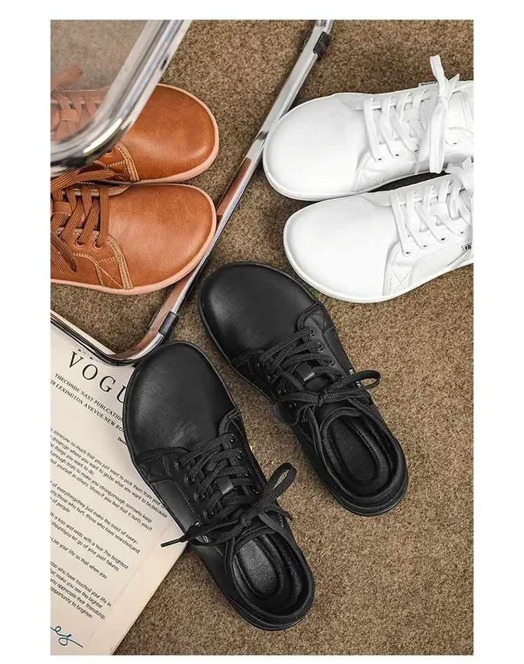 Mens Artificial Leather Wide Barefoot Shoes Unisex Plus Size Male Outdoor Minimalist Sneakers Women Zero Drop Casual Walking