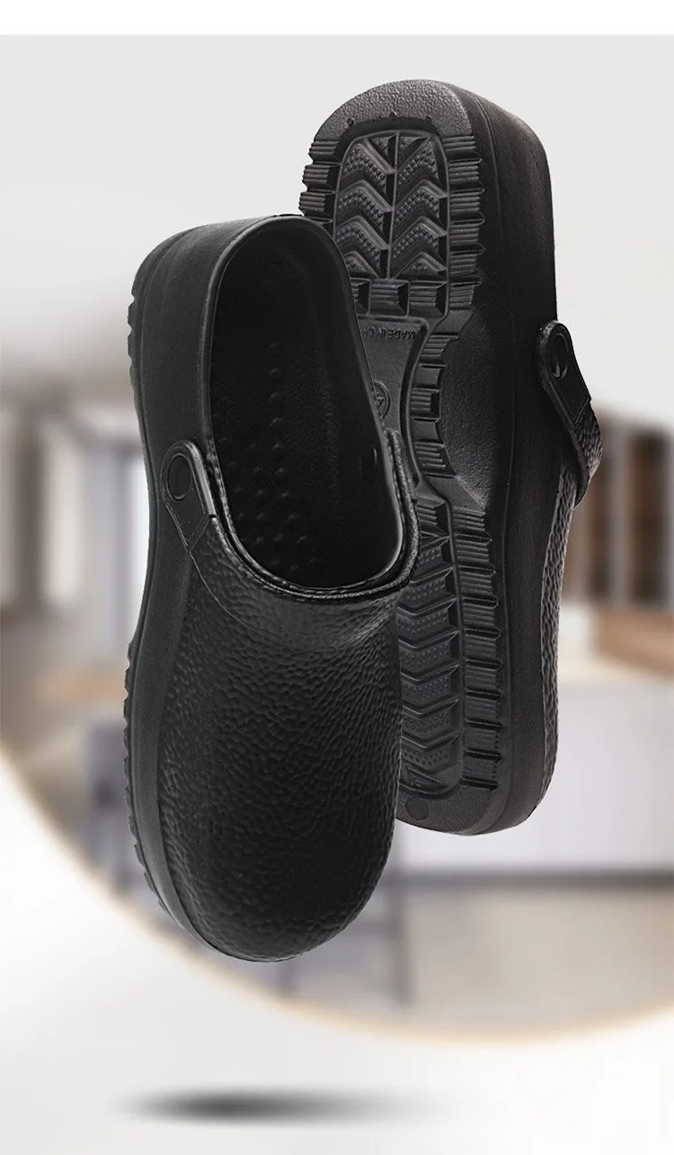 Fashionable unisex solid color shoes for the food service industry, comfortable, lightweight, durable, waterproof, suitable for kitchens and hospitals, casual soft slip-on flat shoes Fashionable unisex solid color shoes for the food service industry, comfortable, lightweight, durable, waterproof, suitable for kitchens and hospitals, casual soft slip-on flat shoes