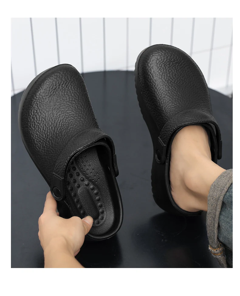Fashionable unisex solid color shoes for the food service industry, comfortable, lightweight, durable, waterproof, suitable for kitchens and hospitals, casual soft slip-on flat shoes Fashionable unisex solid color shoes for the food service industry, comfortable, lightweight, durable, waterproof, suitable for kitchens and hospitals, casual soft slip-on flat shoes