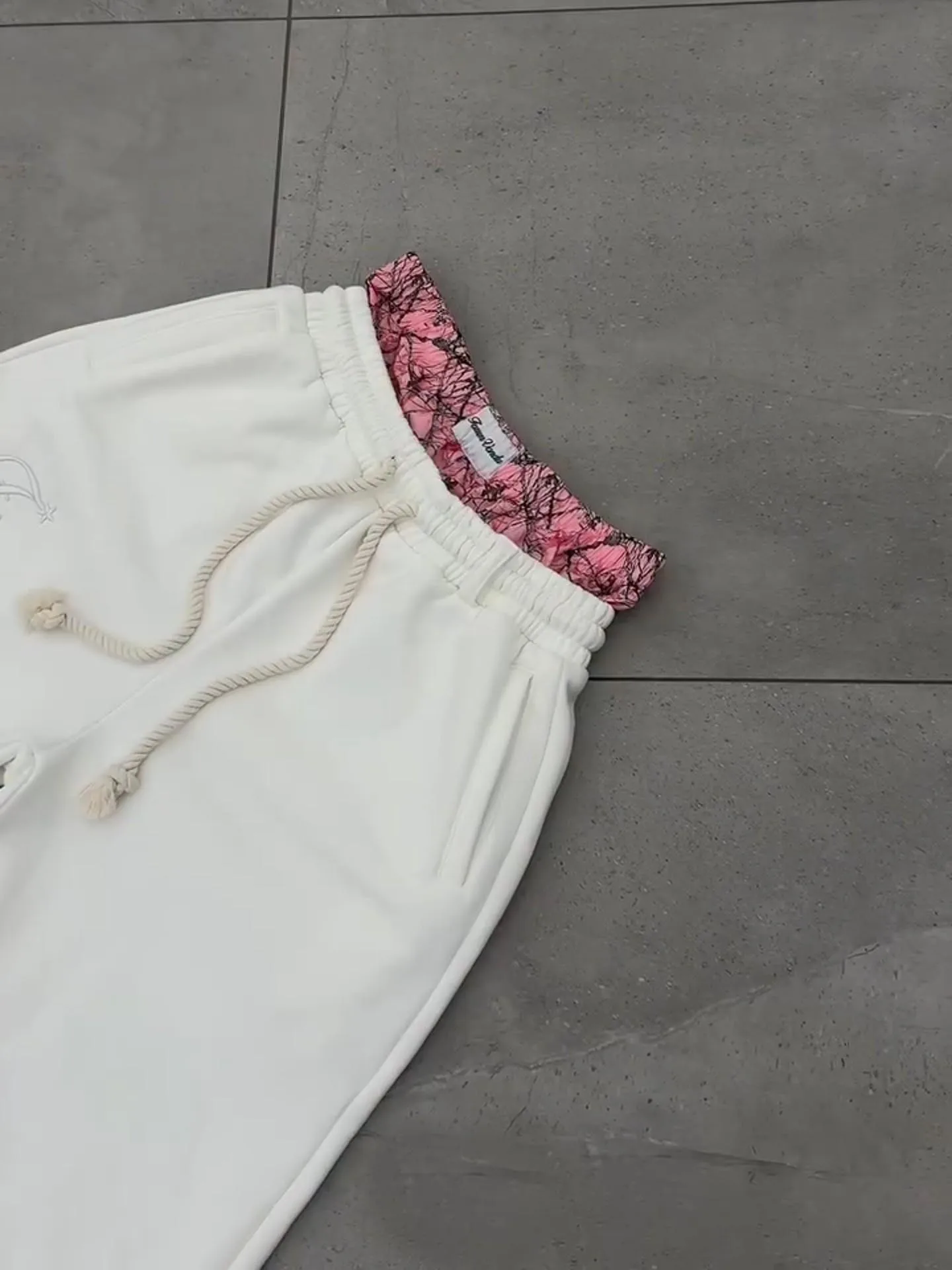 American High Street Fashion Brand Y2K Double Waist Embroidered Design Casual Loose Five Quarter Shorts