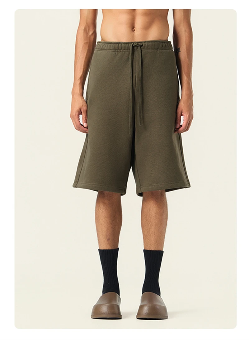 JMD Trendy 2026 Autumn Man 500gsm Fleece Shorts Unisex Casual Loose Heavy Weight Knee Length Shorts Streetwears QH0118