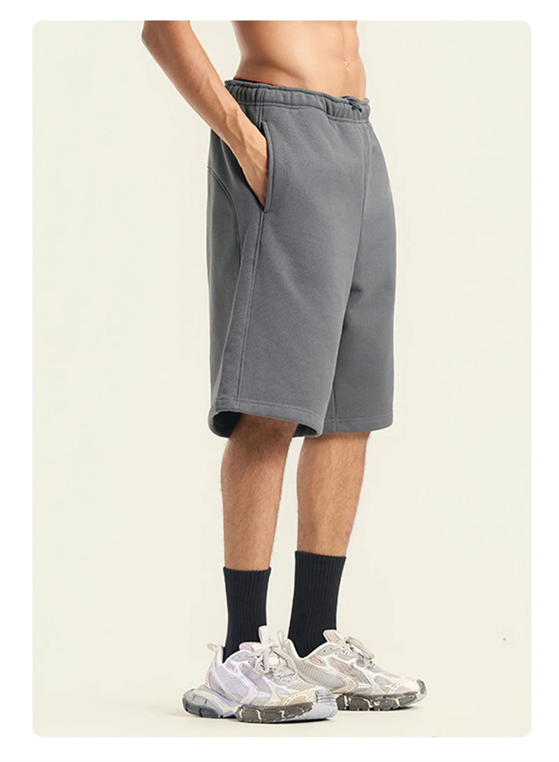 JMD Trendy 2026 Autumn Man 500gsm Fleece Shorts Unisex Casual Loose Heavy Weight Knee Length Shorts Streetwears QH0118