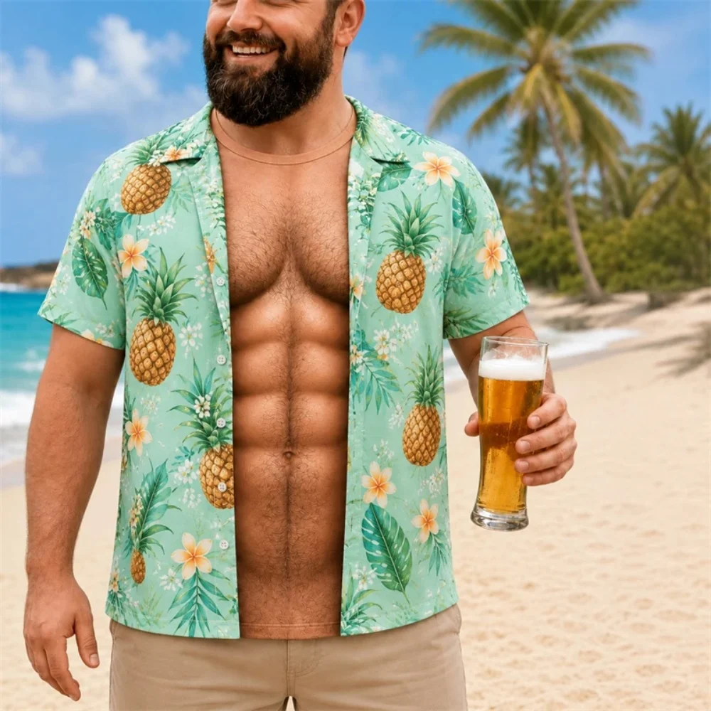 Men Funny Muscle Illusion T-Shirt 3D Print Fake Open Hawaiian Tee Too Hot to Handle Summer Holiday Casual Gift Men's Clothing Men Funny Muscle Illusion T-Shirt 3D Print Fake Open Hawaiian Tee Too Hot to Handle Summer Holiday Casual Gift Men's Clothing