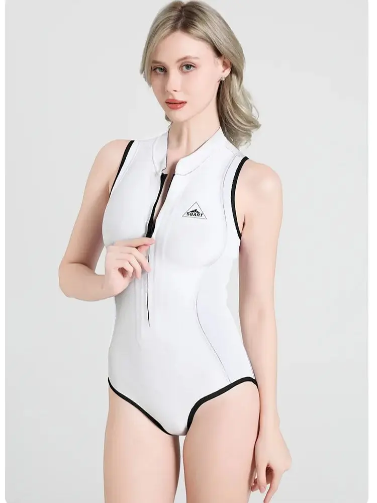 2MM Slim-fitting One-piece Diving Suit Warm Sleeveless Women's Wet Suit Freediving And Surfing Suit Swimsuit Beach swimsuit