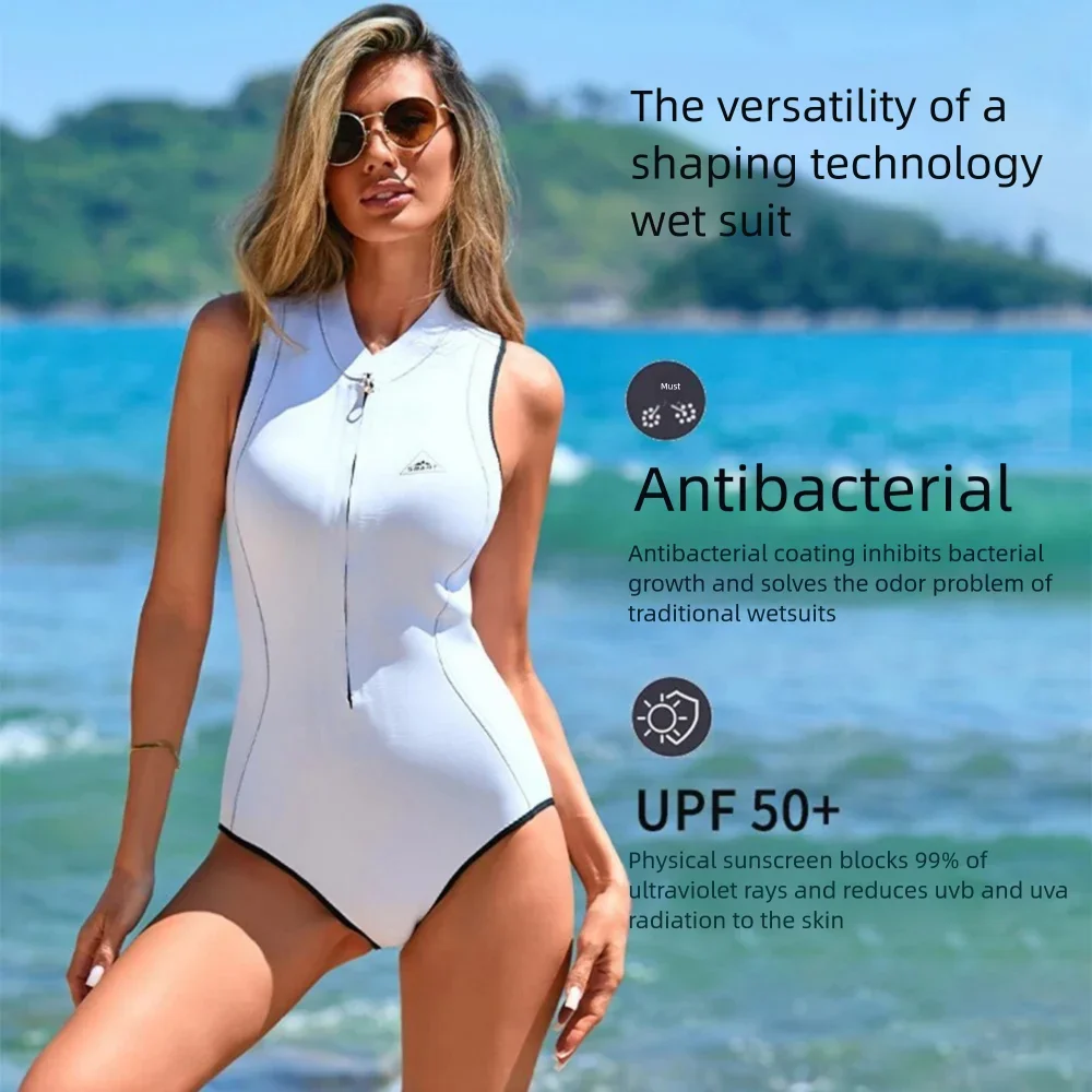 2MM Slim-fitting One-piece Diving Suit Warm Sleeveless Women's Wet Suit Freediving And Surfing Suit Swimsuit Beach swimsuit