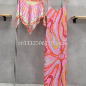 Luxury Design Women's Pink Cloaks Dress Sets with Designer Signature Letter Logo Classic Brand  Women's Top Quality Tops Sets