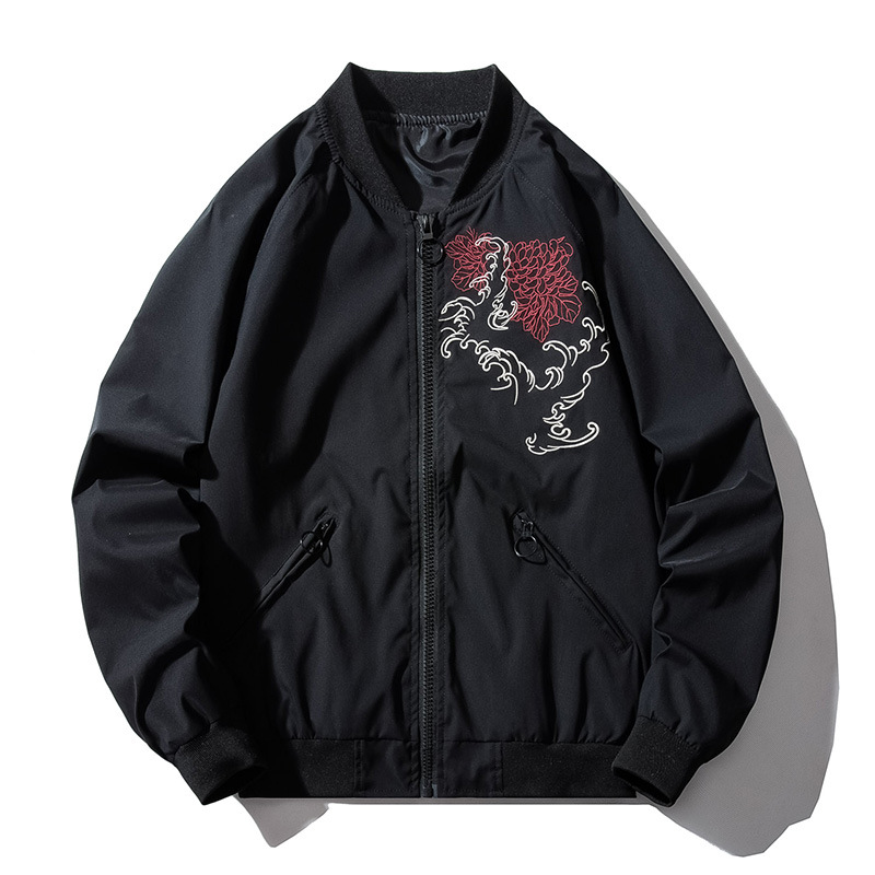 Men's Bomber Jacket with Chinese Dragon Embroidery - Image 2