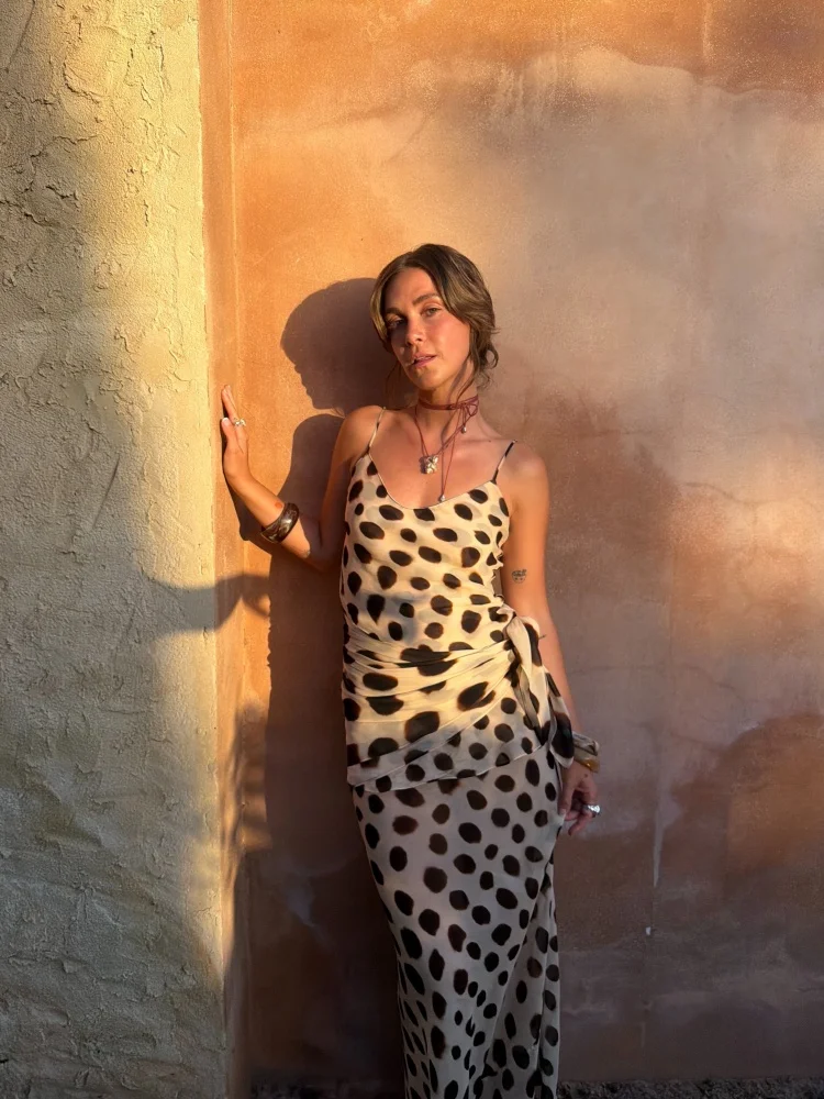 Trendy Slip Dress Animal Print V-neck Ruched Drawstring Sexy Maxi Women Dresses Beach Vacation Stylish Retro Summer Party Outfit Trendy Slip Dress Animal Print V-neck Ruched Drawstring Sexy Maxi Women Dresses Beach Vacation Stylish Retro Summer Party Outfit
