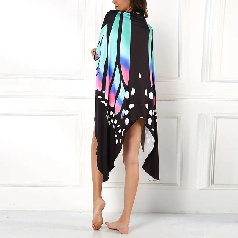 Sexy Butterfly Print Cover Up Swimwear Women Dress Summer Tunic Bikini Bath Sarong Wrap Skirt Swimsuit Elegant Lady Beachwear Sexy Butterfly Print Cover Up Swimwear Women Dress Summer Tunic Bikini Bath Sarong Wrap Skirt Swimsuit Elegant Lady Beachwear