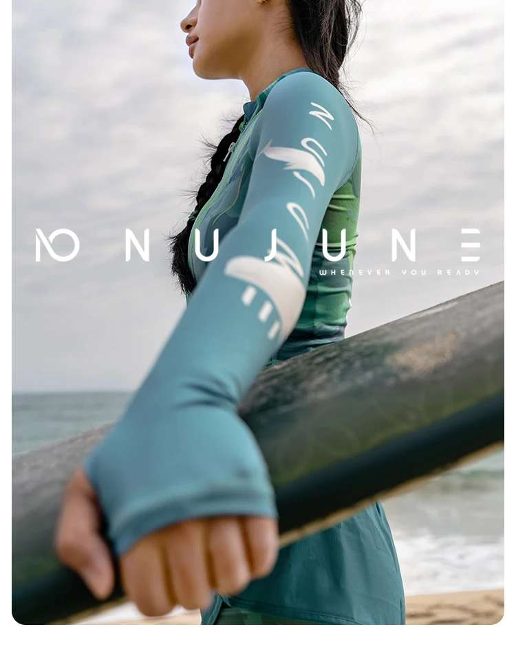 Nu-June Women Swimsuit Long Sleeve Surf Rashguard Set Sport Quick Dry Zipper Racing Swimsuit Surfing Rash Guard Gym Beachwear Nu-June Women Swimsuit Long Sleeve Surf Rashguard Set Sport Quick Dry Zipper Racing Swimsuit Surfing Rash Guard Gym Beachwear