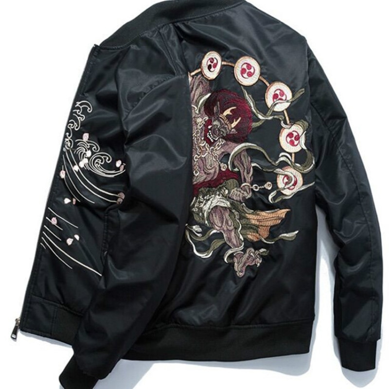 Men's Embroidered Bomber Jacket - Image 3