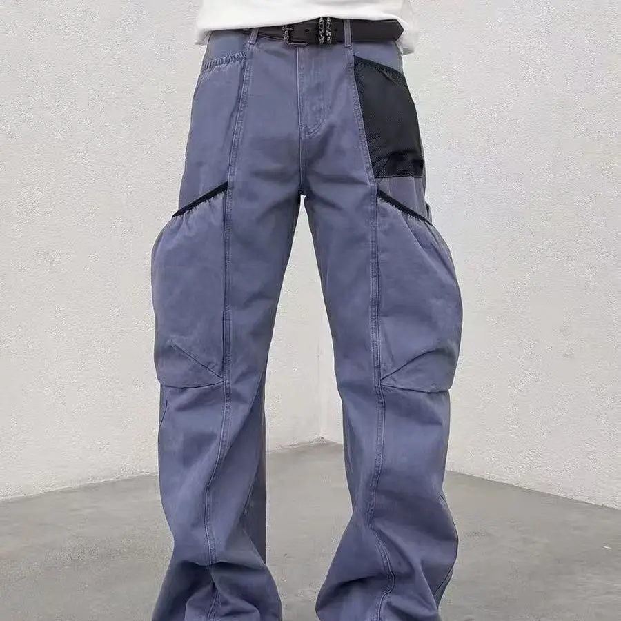 Men's Multi-pocket Design Sweatpants Casual Pants Wide Legs Hip-hop Boys Summer Bottom Male High Waist Unisex Baggy Trousers Men's Multi-pocket Design Sweatpants Casual Pants Wide Legs Hip-hop Boys Summer Bottom Male High Waist Unisex Baggy Trousers