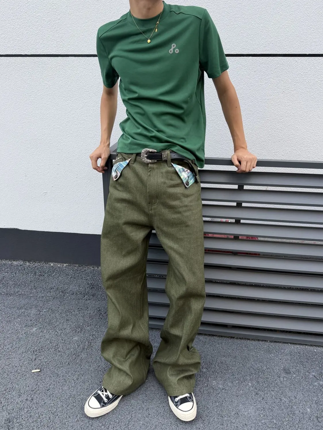 Men's Retro Green Casual 90s Pants High Waist Straight Unisex Trousers Summer Street Boy Bottom Male Wide Legs Sweatpants