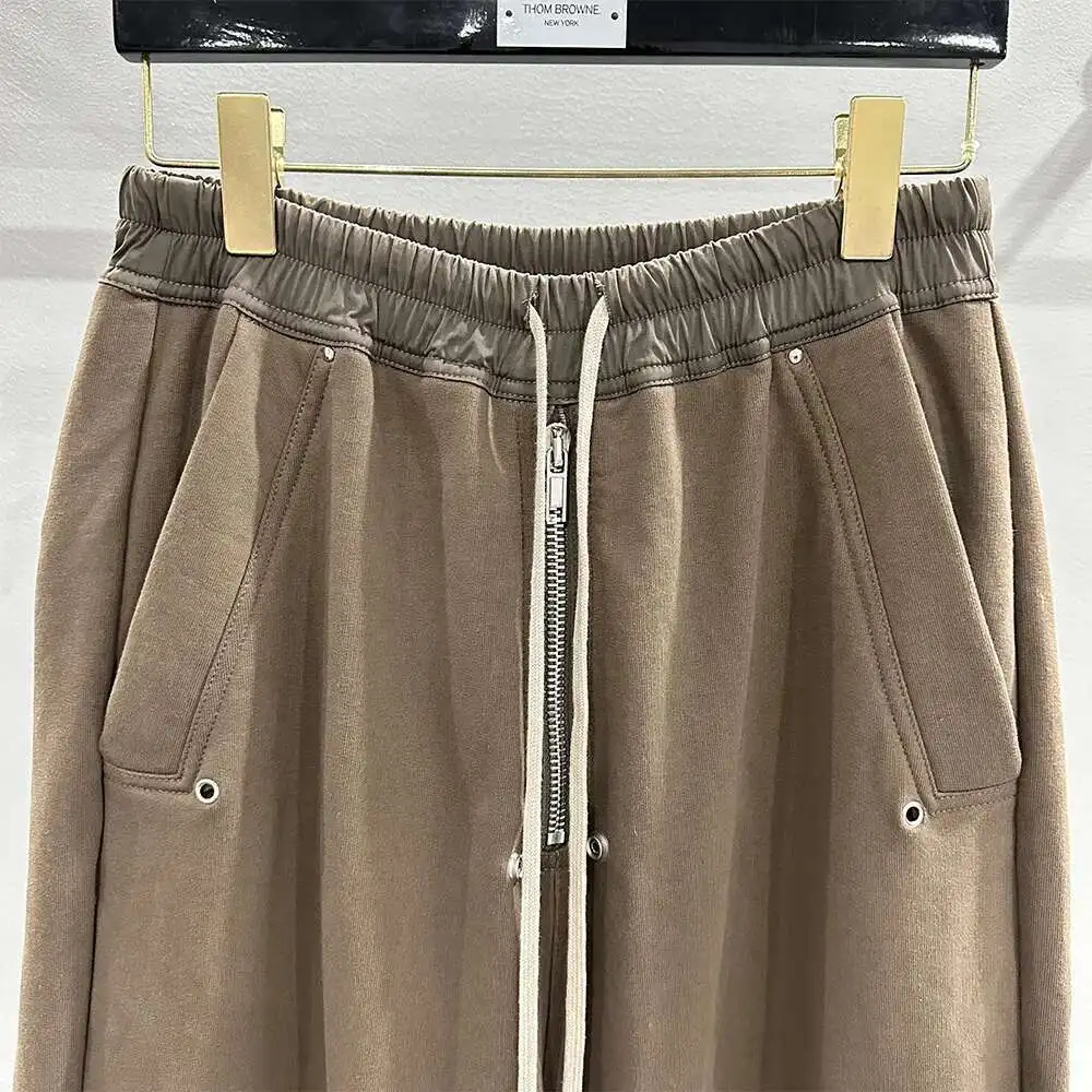 PFNW High Quality Unisex Zipper Design Drawstring Elastic High Waist Loose Wide Leg Trailing Sweatpants Causal Trousers 28W5550
