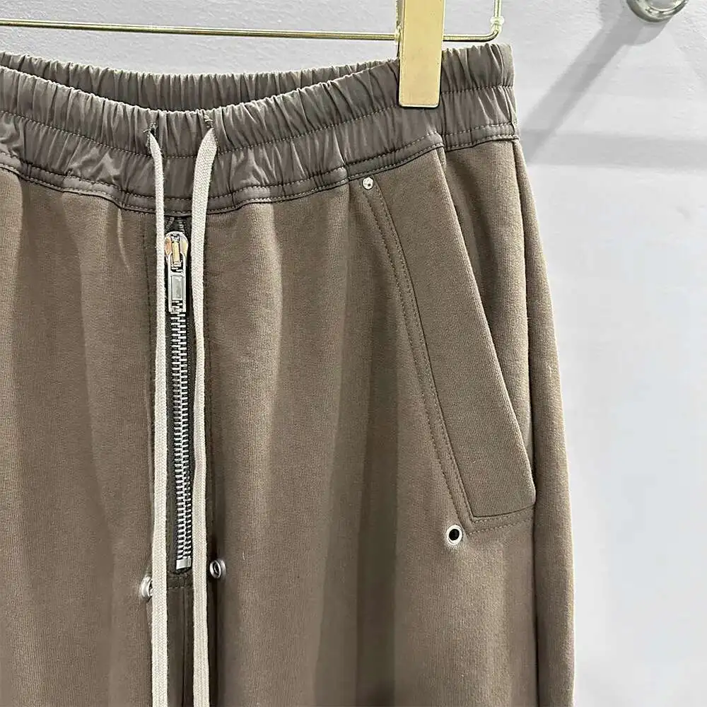 PFNW High Quality Unisex Zipper Design Drawstring Elastic High Waist Loose Wide Leg Trailing Sweatpants Causal Trousers 28W5550