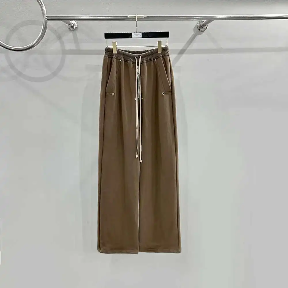 PFNW High Quality Unisex Zipper Design Drawstring Elastic High Waist Loose Wide Leg Trailing Sweatpants Causal Trousers 28W5550