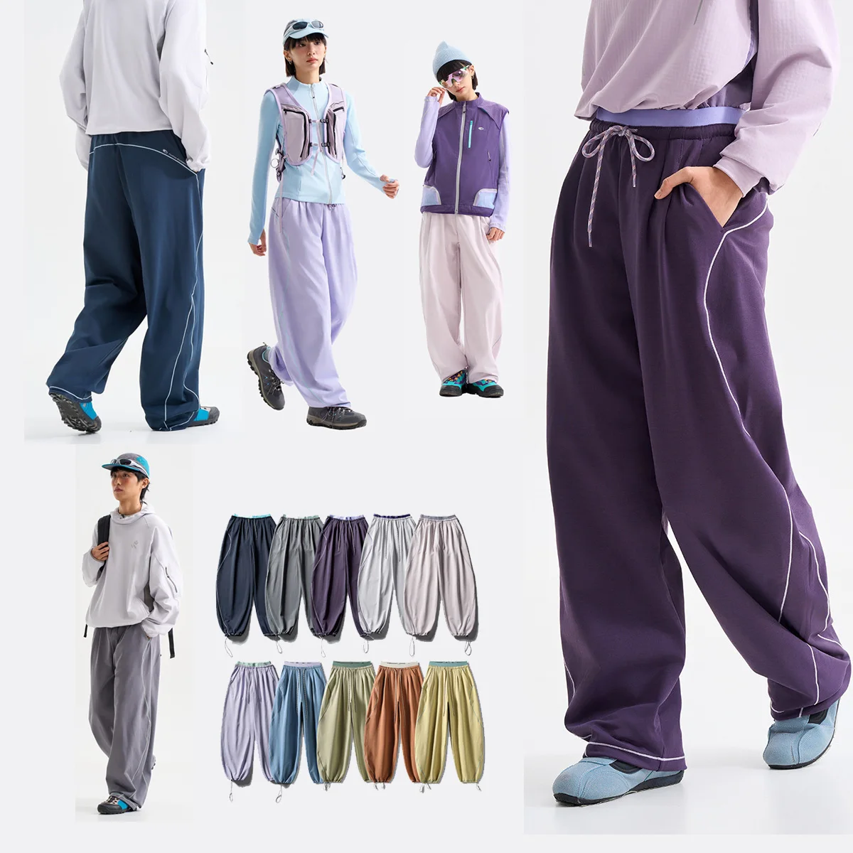 Men Women Outdoor Hiking Quick Dry Loose Casual Sport Trousers Streetwear Lightweight Knitted Pants Unisex Joggers Sweatpants - Image 3