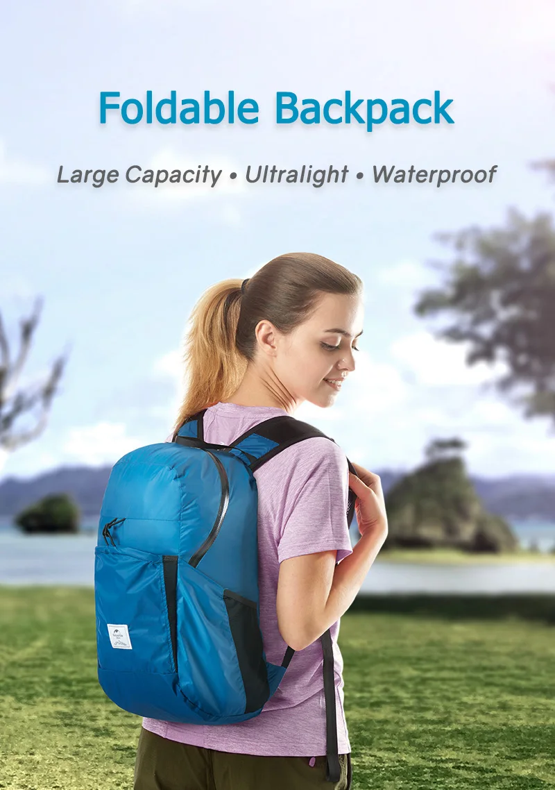 Naturehike Shoulder Bag 170g Backpack 22L Ultralight Unisex Outdoor Camping Travel Climbing Trekking Waterproof Folding Bags
