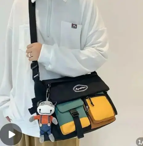 Waterproof Nylon Women Messenger Bag Fashion Youth Men Ladies Fashion Shoulder Bag Student Female Crossbody Bags Satchels Pouch - Image 2