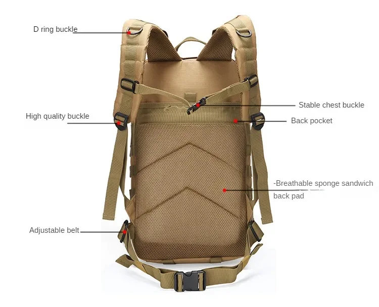 35L Men Women Survival Outdoor Backpack Trekking Sport Travel Rucksacks Camping Hiking Fishing Bags Tactical Backpack Hunting 35L Men Women Survival Outdoor Backpack Trekking Sport Travel Rucksacks Camping Hiking Fishing Bags Tactical Backpack Hunting