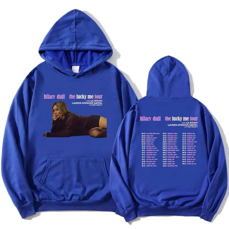 Hilary Duff The Lucky Me Tour for 2026 Hoodies Unisex Streetwear Fleece Long Sleeve Female Hooded Sweatshirt Graphic Merch Women