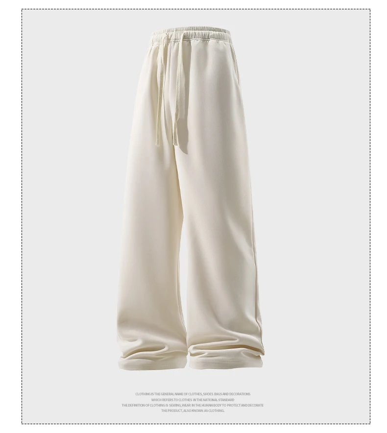Wide Leg Pant Fashion Causal Breathable Men Sweatpant Male Autumn Versatile Elastic High Waist Drawstring Loose Straight Trouser Wide Leg Pant Fashion Causal Breathable Men Sweatpant Male Autumn Versatile Elastic High Waist Drawstring Loose Straight Trouser