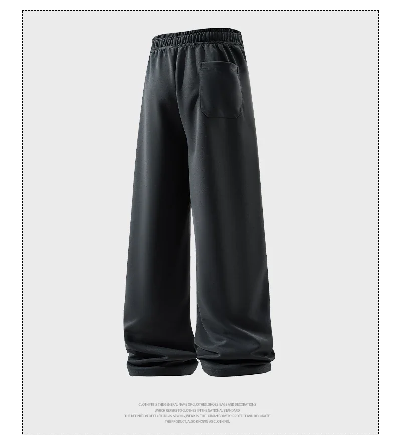 Wide Leg Pant Fashion Causal Breathable Men Sweatpant Male Autumn Versatile Elastic High Waist Drawstring Loose Straight Trouser Wide Leg Pant Fashion Causal Breathable Men Sweatpant Male Autumn Versatile Elastic High Waist Drawstring Loose Straight Trouser