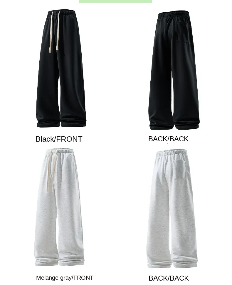 Wide Leg Pant Fashion Causal Breathable Men Sweatpant Male Autumn Versatile Elastic High Waist Drawstring Loose Straight Trouser Wide Leg Pant Fashion Causal Breathable Men Sweatpant Male Autumn Versatile Elastic High Waist Drawstring Loose Straight Trouser