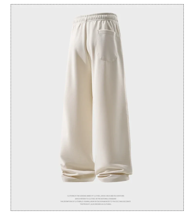 Wide Leg Pant Fashion Causal Breathable Men Sweatpant Male Autumn Versatile Elastic High Waist Drawstring Loose Straight Trouser Wide Leg Pant Fashion Causal Breathable Men Sweatpant Male Autumn Versatile Elastic High Waist Drawstring Loose Straight Trouser