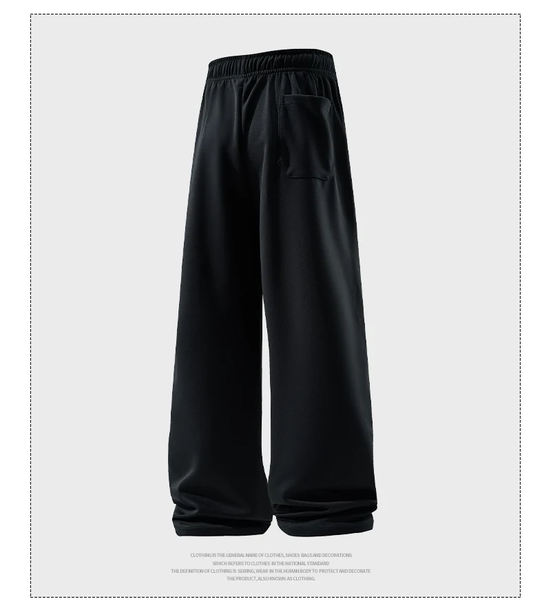 Wide Leg Pant Fashion Causal Breathable Men Sweatpant Male Autumn Versatile Elastic High Waist Drawstring Loose Straight Trouser Wide Leg Pant Fashion Causal Breathable Men Sweatpant Male Autumn Versatile Elastic High Waist Drawstring Loose Straight Trouser
