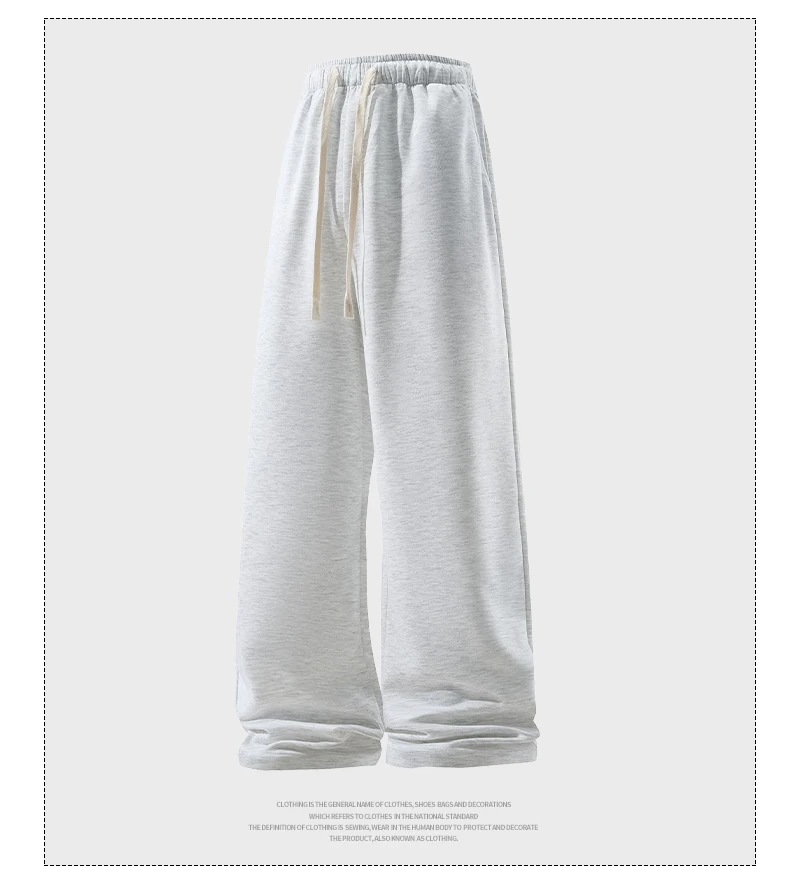 Wide Leg Pant Fashion Causal Breathable Men Sweatpant Male Autumn Versatile Elastic High Waist Drawstring Loose Straight Trouser Wide Leg Pant Fashion Causal Breathable Men Sweatpant Male Autumn Versatile Elastic High Waist Drawstring Loose Straight Trouser