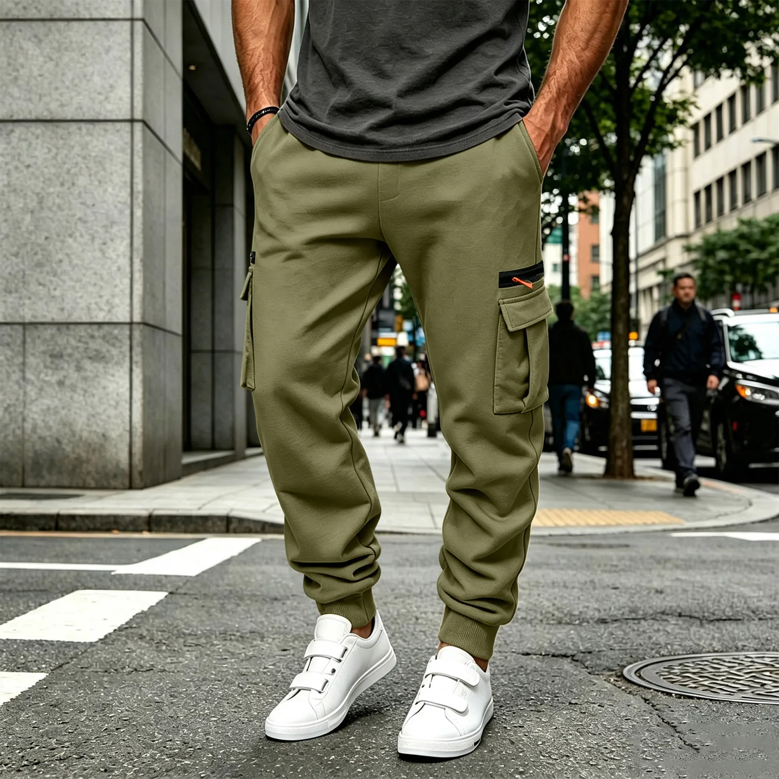 2026 Men's Joggers Pants Loose Drawstring Long Pants Men Zipper Multi-pocket Sweatpants Casual Cargo Trousers For Men Fitness 2026 Men's Joggers Pants Loose Drawstring Long Pants Men Zipper Multi-pocket Sweatpants Casual Cargo Trousers For Men Fitness
