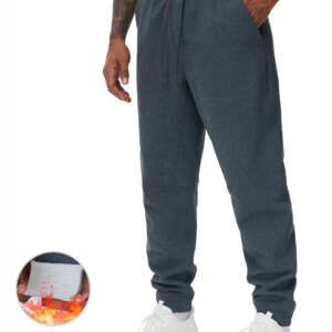 THE GYM PEOPLE Men's Fleece Workout Sweatpants Drawstring Tapered Running Lounge Jogger Pants with Pockets