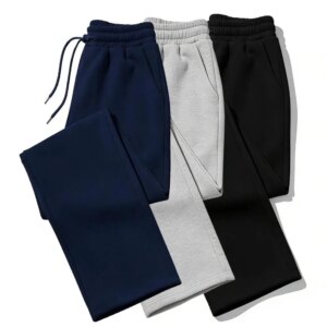 Mens Sweatpants Straight Fit Joggers for Sports and Streetwear Loose Oversized Casual Pant Drawstring Multi-pocket Men Long Pant