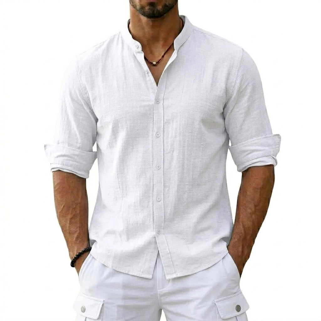 New Men's Cotton Linen Shirts for Men Casual Luxury Hawaiian Shirts Lightweight Long Sleeve Henley Beach Shirts T-Shirts for Men New Men's Cotton Linen Shirts for Men Casual Luxury Hawaiian Shirts Lightweight Long Sleeve Henley Beach Shirts T-Shirts for Men