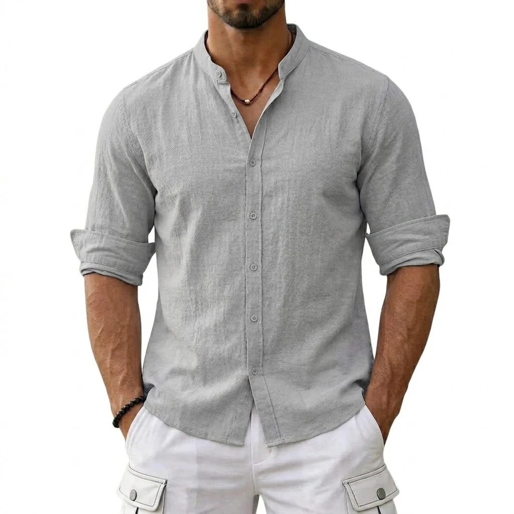 New Men's Cotton Linen Shirts for Men Casual Luxury Hawaiian Shirts Lightweight Long Sleeve Henley Beach Shirts T-Shirts for Men New Men's Cotton Linen Shirts for Men Casual Luxury Hawaiian Shirts Lightweight Long Sleeve Henley Beach Shirts T-Shirts for Men