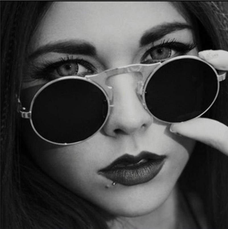Steampunk Style Round Sunglasses