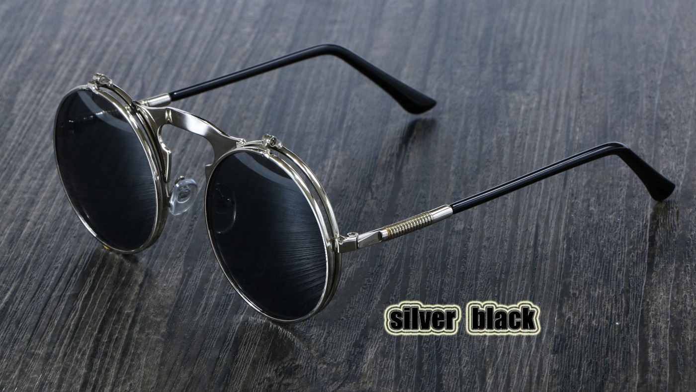 Steampunk Style Round Sunglasses