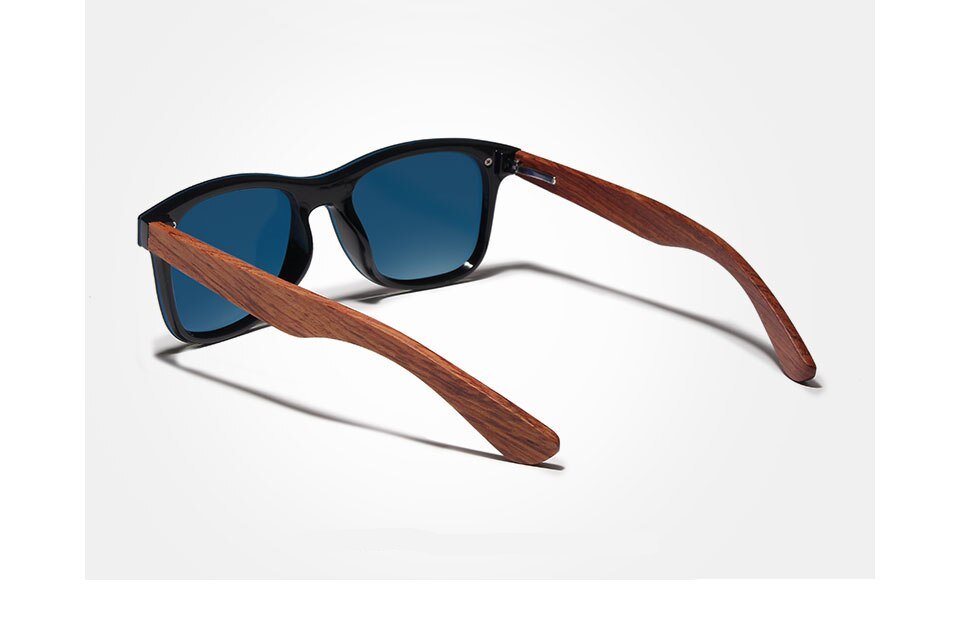 Men's Wooden Frame Rimless Polarized Sunglasses