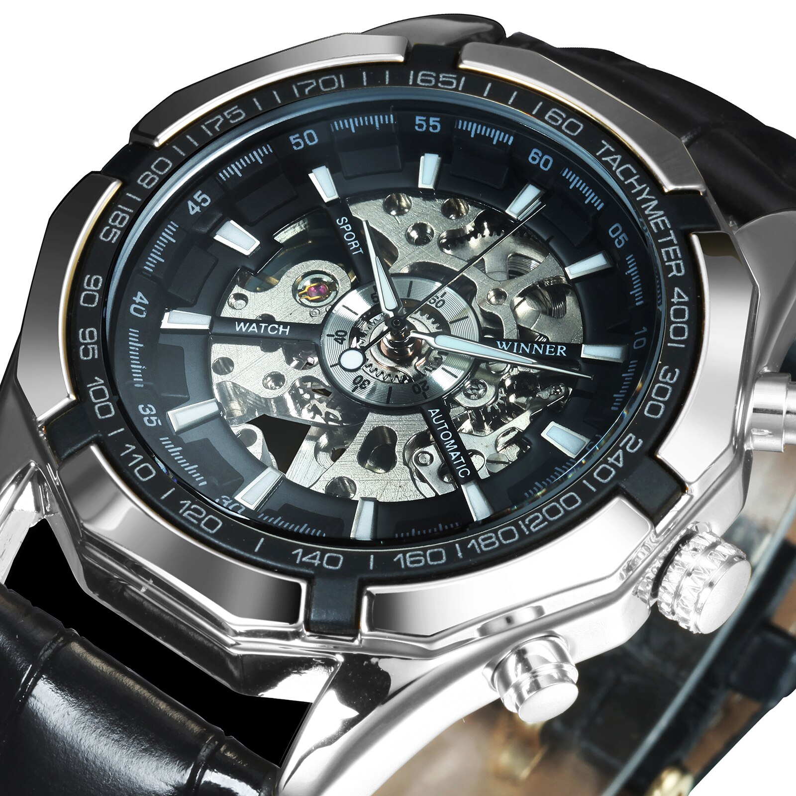 LEATHER SILVER BLK