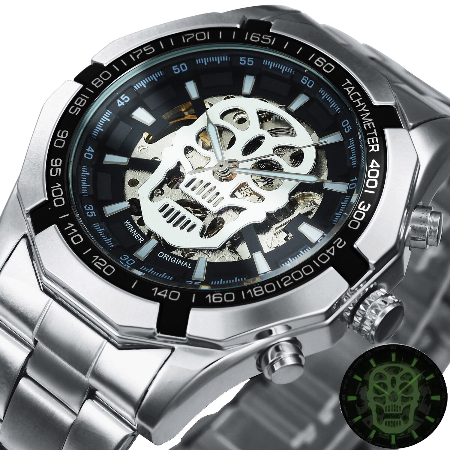 SKULL SILVER BLK