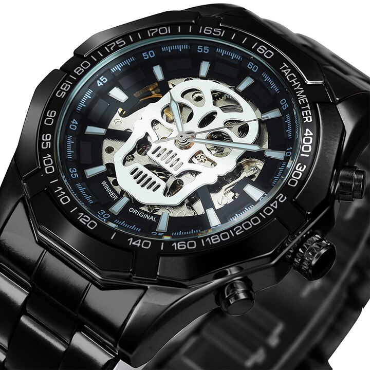 SKULL BLK WHITE