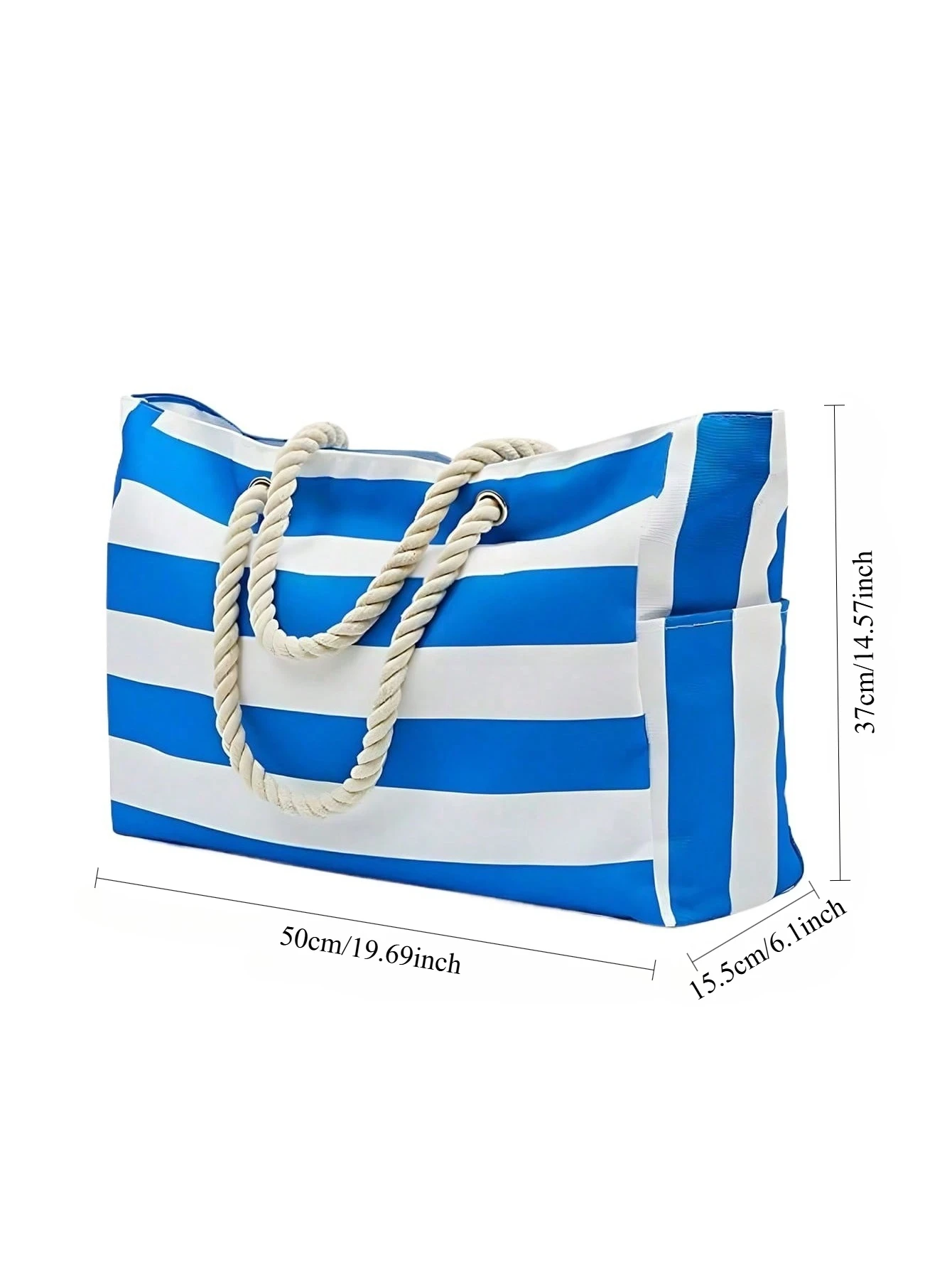 Custom Embroidery Name Striped Beach Bag Women Large Rope Handle Tote Bag Personalized Summer Swim Bag Vacation Gift - Image 4