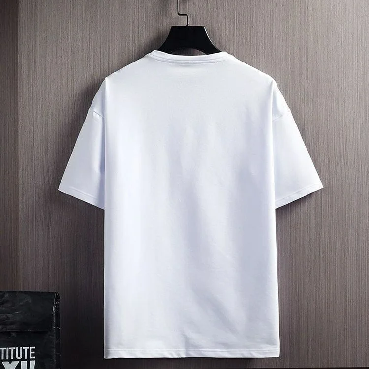 Casual Ice Silk Men's Sportswear Set Summer Trendy Brand Loose Fit Two-Piece Youthful Short Sleeve T-Shirt And Shorts Ensemble - Image 4
