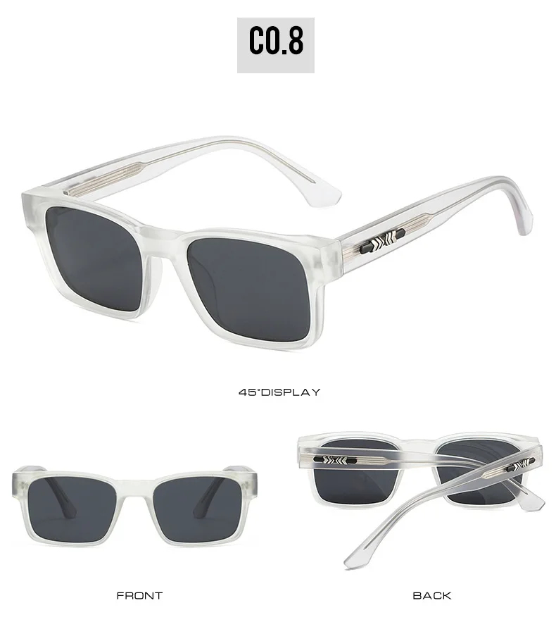 Quality Square Polarized Sunglasses Men Metal Core UV400 Unisex Sun Glasses Travel Hiking Beach Fishing Eyewear